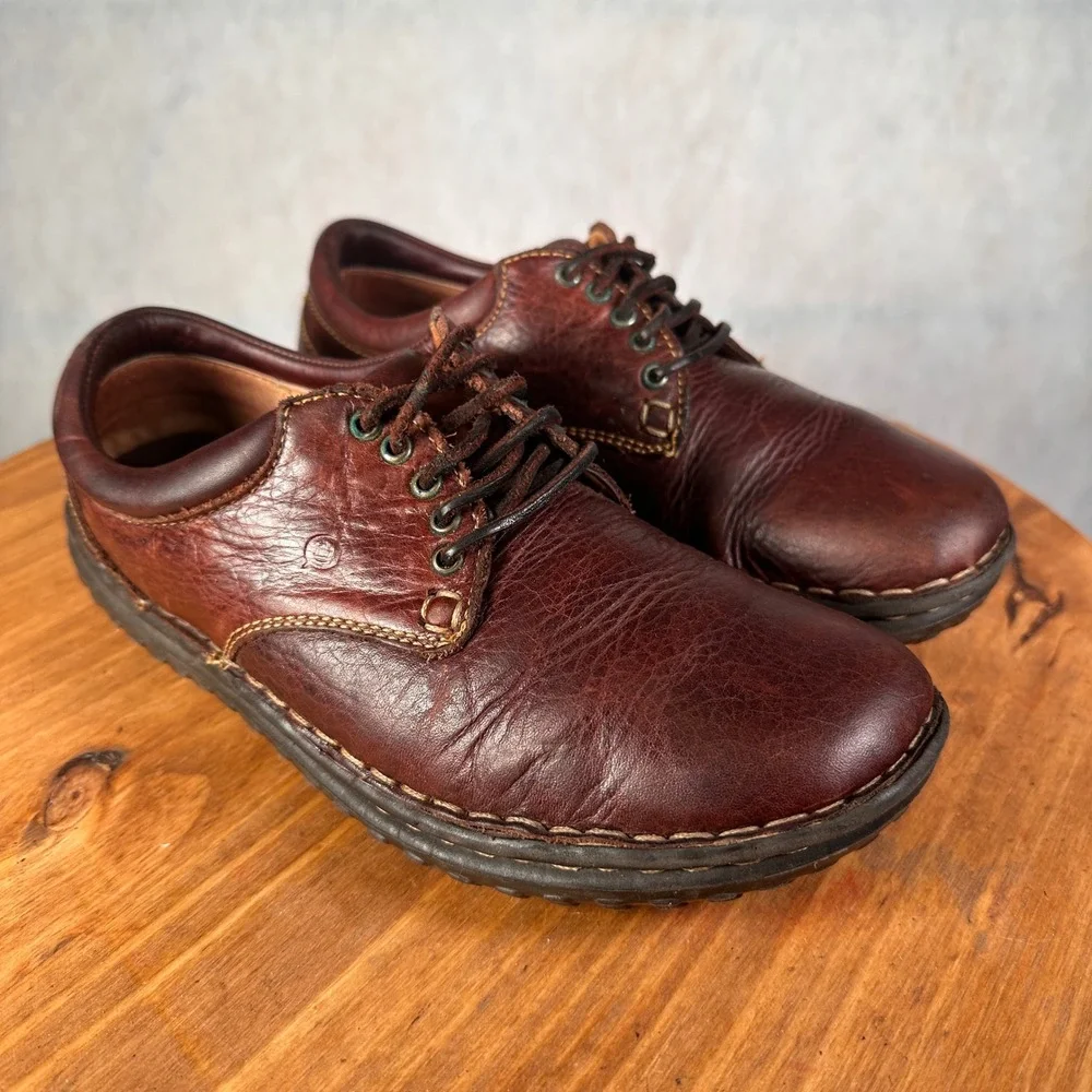 Born Leather Oxford Shoes Womens 8.5 Brown Good W6540 Lace Up Comfort Casual
